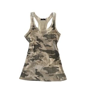 Y2k Euro Camo Print Sequin Trim Tank Top